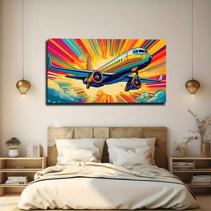Gorgeous Civil Aircraft Wall Art Canvas Office Home Room Framed 120x60cm