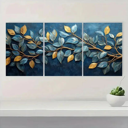 3pcs William Morris Willow Bough Floral Design Wall Art Canvas Unframed - High Quality Print 100% Australian Made Wall Canvas - Bella Home Decor
