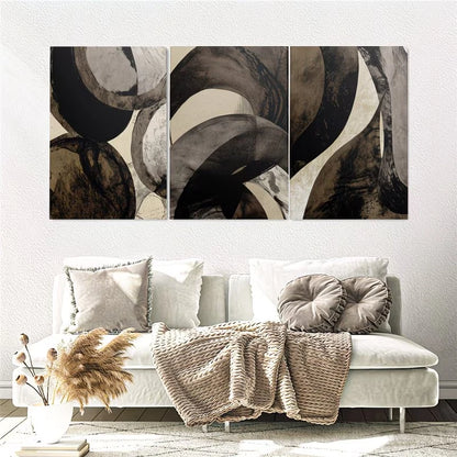 3pcs Modern Abstract Neutral Gallery Wall Art Set Canvas Framed 60x90cm – High Quality Print, 100% Australian Made Wall Canvas, Ready to Hang