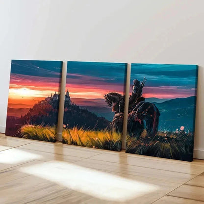 3pcs The Witcher Game Character Painting Wall Art Set Canvas Framed 40x60cm - High Quality Print 100% Australian Made Wall Canvas Ready to Hang - Bella Home Decor