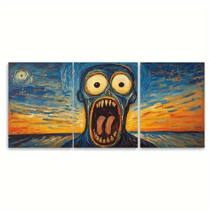 3pcs Edvard Munch The Scream EI   Wall Art Set Canvas Framed 40x60cm - High Quality Print 100% Australian Made Wall Canvas Ready to Hang - Bella Home Decor