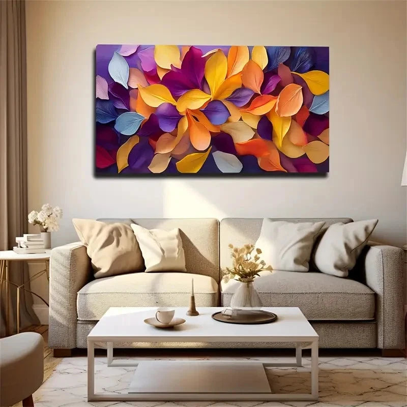Vibrant Flower Petal Wall Art Canvas Office Home Room Framed 120x60cm