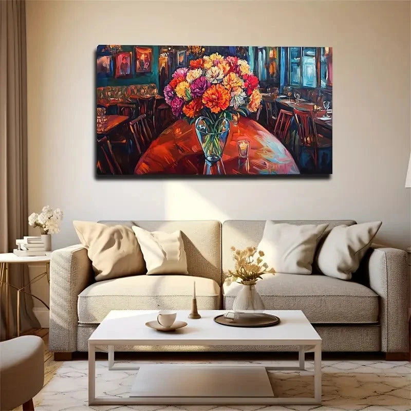 Colorful Flowers In Full Bloom Wall Art Canvas Office Home Room Framed 120x60cm