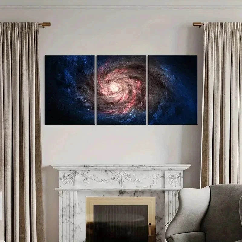 3pcs Universe Nebula Space Modern Wall Art Set Canvas Framed 60x90cm - High Quality Print 100% Australian Made Wall Canvas Ready to Hang