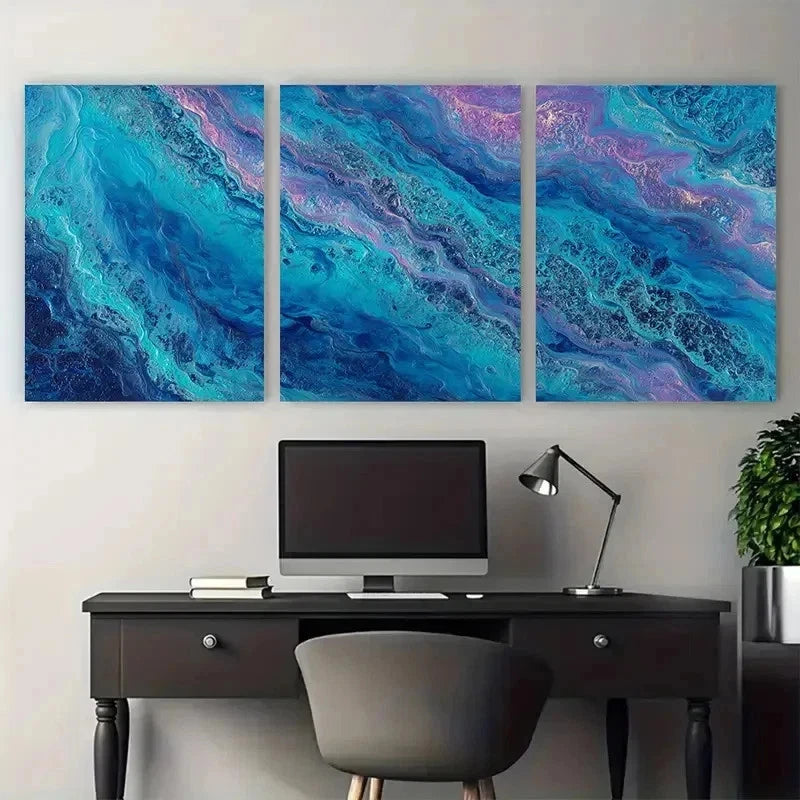 3pcs Ocean Masterpiece Collection Perfect Wall Art Set Canvas Framed 50x70cm - High Quality Print 100% Australian Made Wall Canvas Ready to Hang