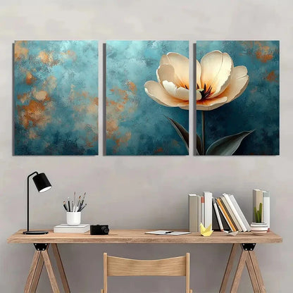 3pcs Beige Tulip Flower White Nature Perfect Wall Art Set Canvas Framed 40x60cm - High Quality Print 100% Australian Made Wall Canvas Ready to Hang - Bella Home Decor