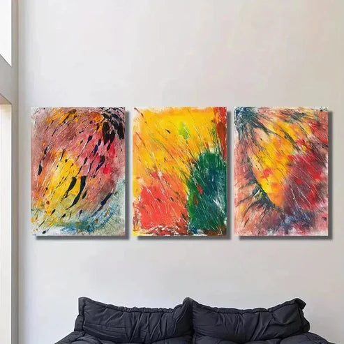 3pcs Watercolor Colorful Abstract Painting Wall Art Canvas Unframed - High Quality Print 100% Australian Made Wall Canvas