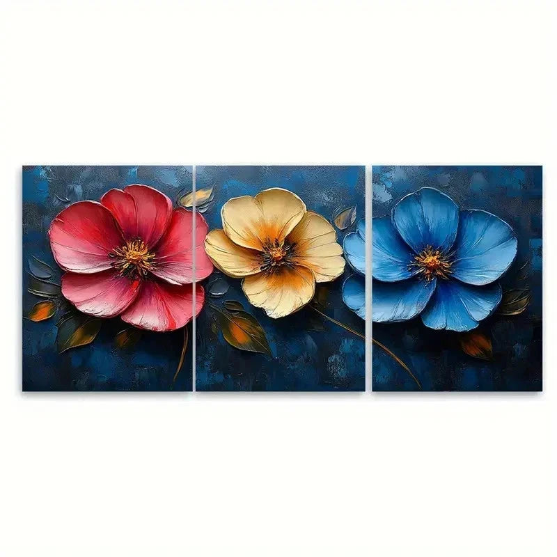 3pcs Abstract Colorful DF  Wall Art Set Canvas Framed 40x60cm - High Quality Print 100% Australian Made Wall Canvas Ready to Hang - Bella Home Decor