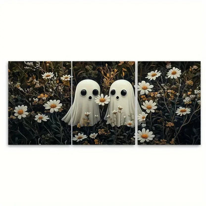 3pcs Adorable Ghost fi  Wall Art Set Canvas Framed 60x90cm - High Quality Print 100% Australian Made Wall Canvas Ready to Hang - Bella Home Decor