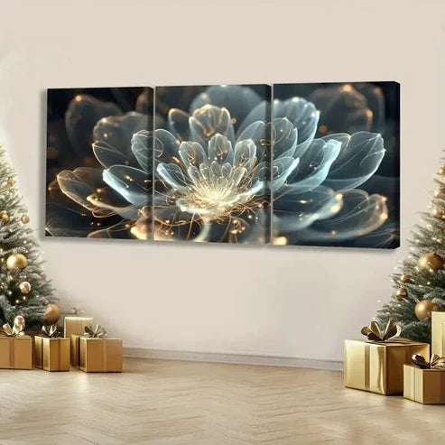 3pcs Blooming Fantasy Flower Design  Wall Art Set Canvas Unframed - High Quality Print 100% Australian Made Wall Canvas - Bella Home Decor