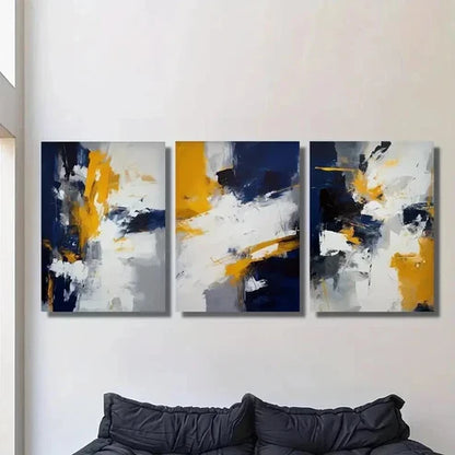 3pcs Classic Geometric Oil Painting Style Wall Art Set Canvas Unframed - High Quality Print 100% Australian Made Wall Canvas - Bella Home Decor