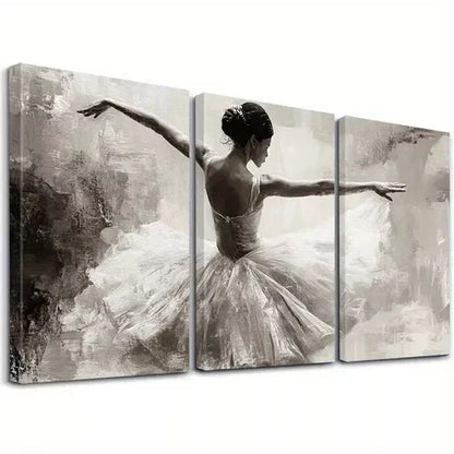 3pcs Elegance Decorative Ballerina White Tutu Canvas Unframed - High Quality Print 100% Australian Made Wall Canvas - Bella Home Decor