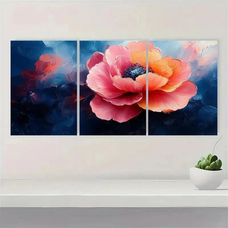 3pcs  SOFT PASTEL FLOWER GH  Wall Art Set Canvas Framed 40x60cm - High Quality Print 100% Australian Made Wall Canvas Ready to Hang - Bella Home Decor