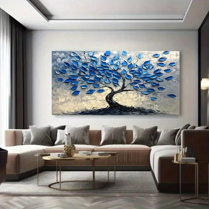 Minimalist Blue & Black Decor Wall Art Canvas Office Home Room Framed 120x60cm