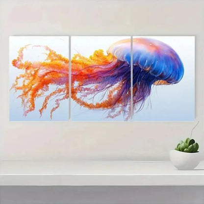 3pcs Jellyfish   Beach House JE  Wall Art Set Canvas Framed 60x90cm - High Quality Print 100% Australian Made Wall Canvas Ready to Hang