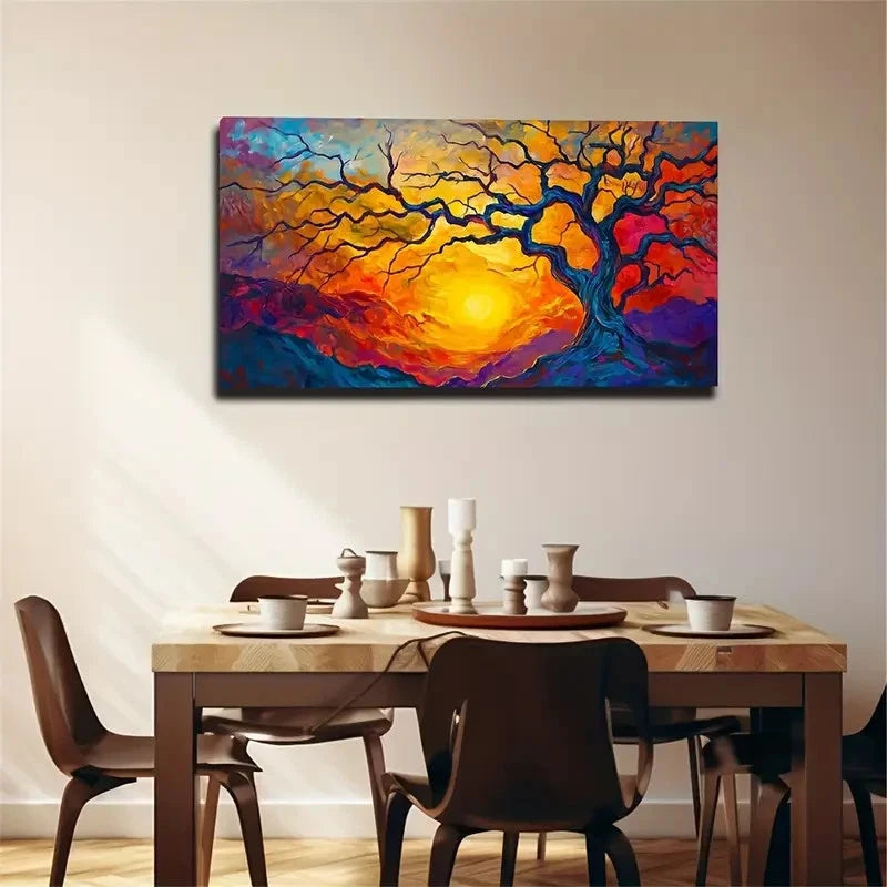 The Sky And Trees Full Magical Wall Art Canvas Office Home Room Framed 120x60cm