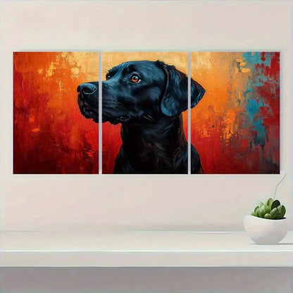 3pcs Labrador Dog Pet Abstract Modern Oil Painting Metal Print Ready to Hang Art - Bella Home Decor