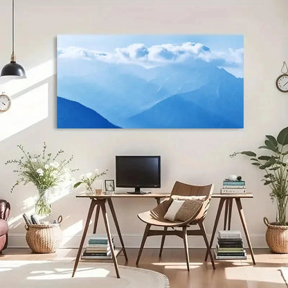 Mountain Under Cloudy Sky Wall Art Canvas Office Home Room Framed 120x60cm