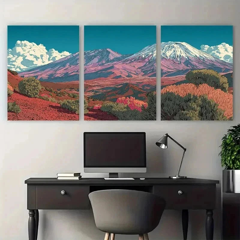 3pcs Harrington New Zealand Travel  Perfect Wall Art Set Canvas Framed 50x70cm - High Quality Print 100% Australian Made Wall Canvas Ready to Hang