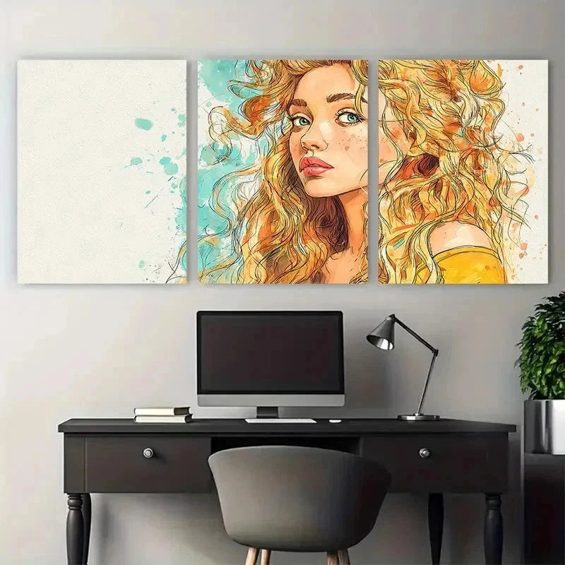 3pcs Inspirational Woman Aesthetic Perfect Wall Art Set Canvas Framed 50x70cm - High Quality Print 100% Australian Made Wall Canvas Ready to Hang