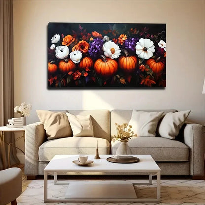 White Large Flower Orange Rose Wall Art Canvas Office Home Room Framed 120x60cm