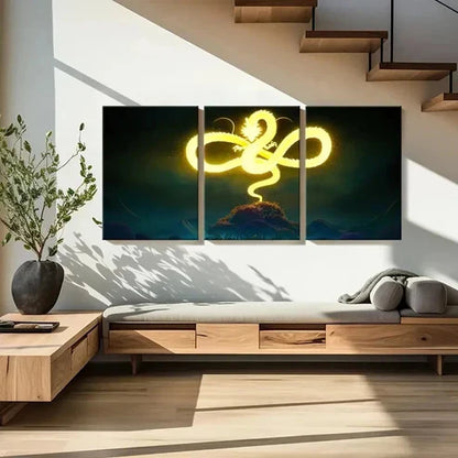 3pcs Classic Japanese Dragon Painting Wall Art Set Canvas Unframed - High Quality Print 100% Australian Made Wall Canvas - Bella Home Decor