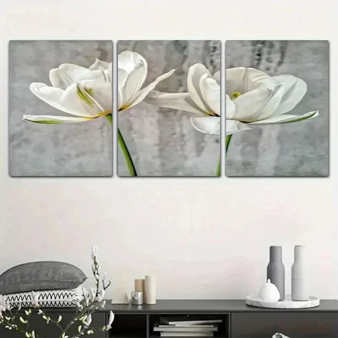 3pcs Elegant White Calla Lilies Art Set Canvas Unframed - High Quality Print 100% Australian Made Wall Canvas