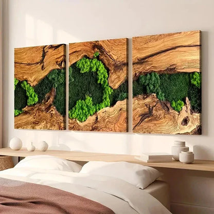 3pcs Abstract Tree Forest From Over View Wall Art Set Canvas Unframed - High Quality Print 100% Australian Made Wall Canvas - Bella Home Decor
