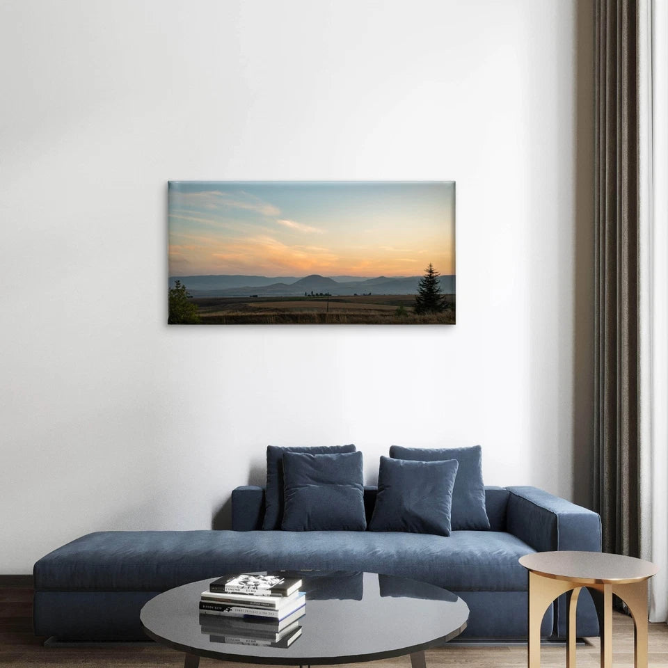 Sunset Mountain Landscape Wall Art Canvas Office Home Framed 120x60cm