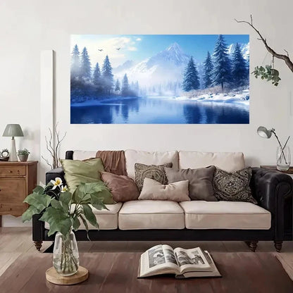Winter Landscape Moutain Wall Art Canvas Office Home Room Framed 120x60cm