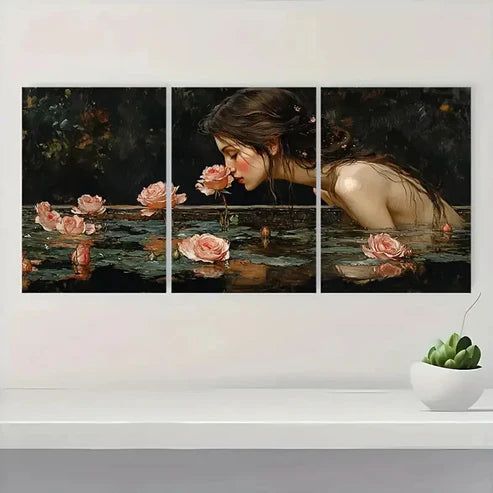 3pcs Soul Of The Rose Vintage Art G Wall Art Set Canvas Unframed - High Quality Print 100% Australian Made Wall Canvas