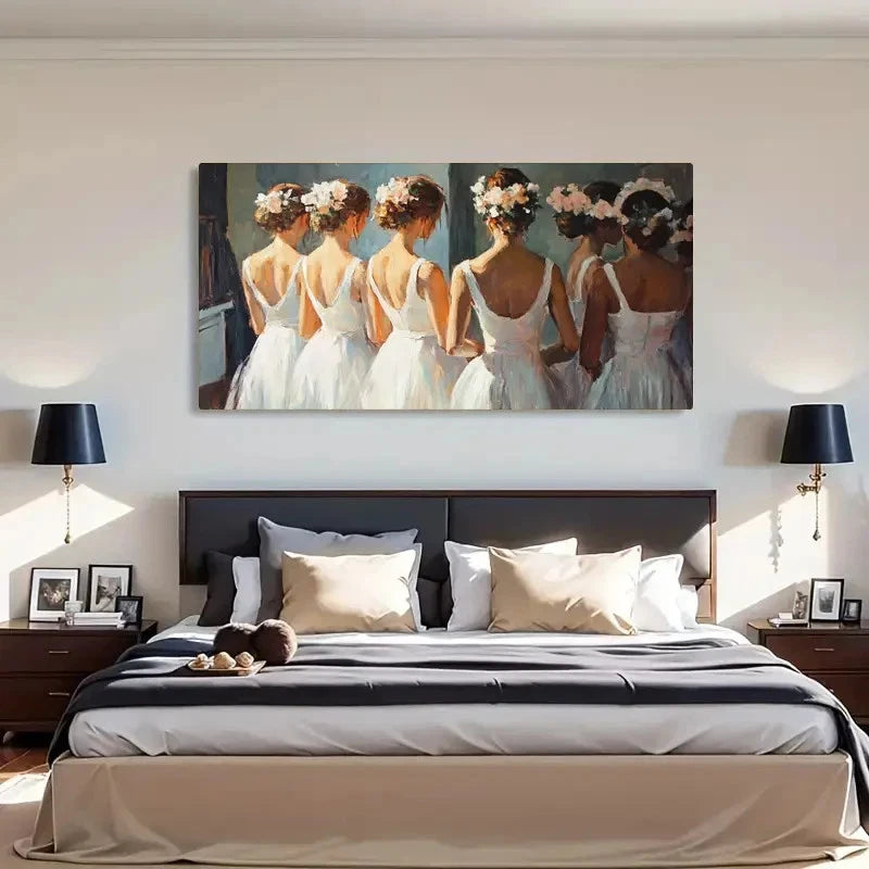 Vintage Women Dresses Flowers Wall Art Canvas Office Home Room Framed 120x60cm