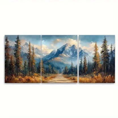 3pcs Yosemite Painting Pine Trees Wall Art Set Canvas Unframed – High Quality Print 100% Australian Made Wall Canvas - Bella Home Decor