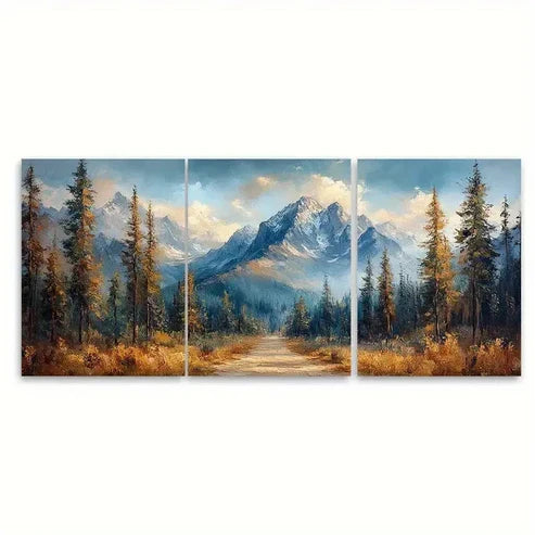 3pcs Yosemite Painting Pine Trees Wall Art Set Canvas Unframed – High Quality Print 100% Australian Made Wall Canvas - Bella Home Decor