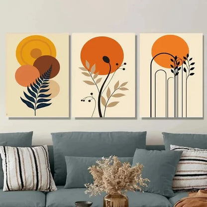 3pcs Modern Abstract Boho Style Paintings Wall Art Set Canvas Unframed - High Quality Print 100% Australian Made Wall Canvas