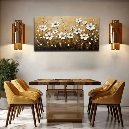 Boho-Chic Abstract Flower Wall Art Canvas Office Home Room Framed 120x60cm