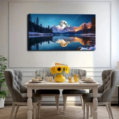 Rich Artistic Conception Lake Wall Art Canvas Office Home Room Framed 120x60cm