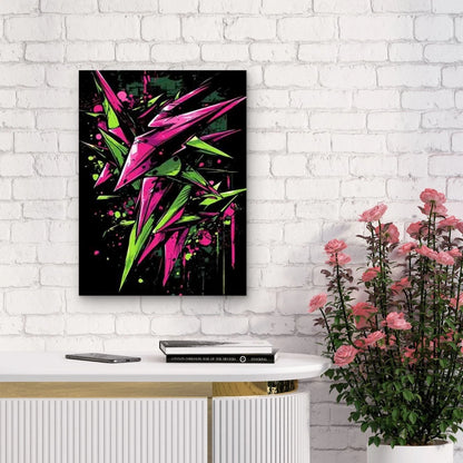 Vibrant Game Art Style Graffiti 40x60cm Metal Print Ready to Hang - Bella Home Decor