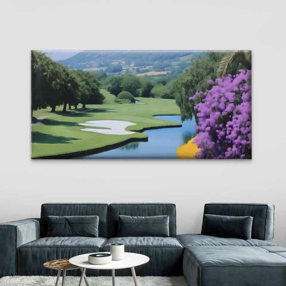 Classic Golf Course Wall Art Canvas Office Home Room Framed 120x60cm