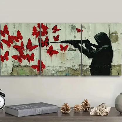 3pcs A Large Field of Roses in Rows Decoration Wall Art Set Canvas Unframed - High Quality Print 100% Australian Made Wall Canvas - Bella Home Decor
