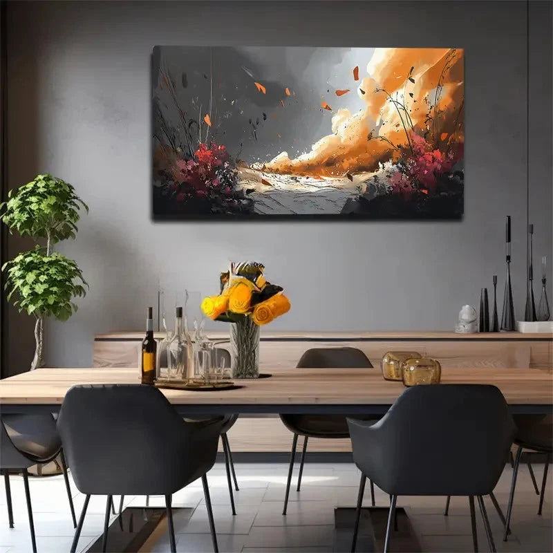 Décor With Gray & Black Sky Wall Art Canvas Office Home Room Framed 120x60cm - Bella Home Decor