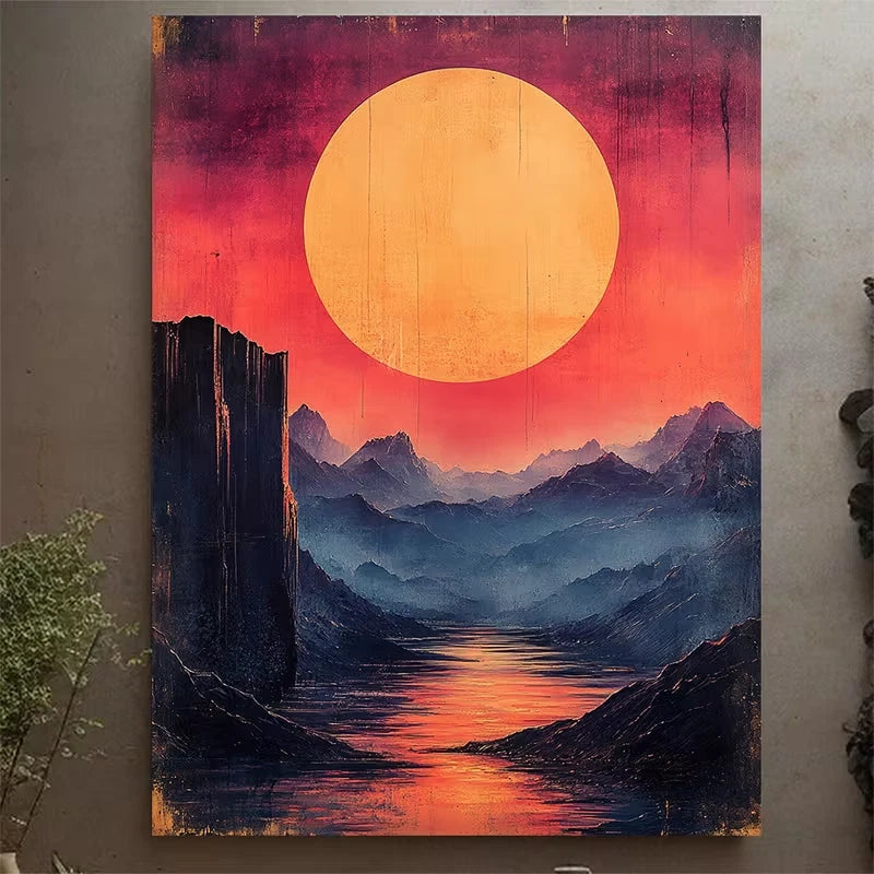 Vintage '60s Retro Psychedelic Metal Print Ready to Hang