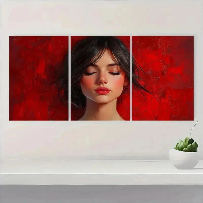 3pcs Abstract Colorful Woman Perfect Wall Art Set Canvas Framed 40x60cm - High Quality Print 100% Australian Made Wall Canvas Ready to Hang - Bella Home Decor