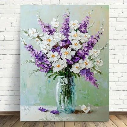 Beautiful Floral Elegance Modern Painting 40x60cm Metal Print Ready to Hang - Bella Home Decor