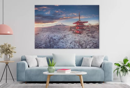 Mountain Fuji And Chureito Pagoda  Wall Art Decor 100% Australian Made - Bella Home Decor