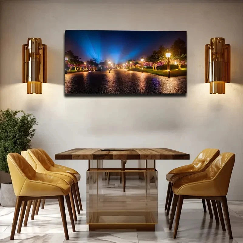 Bohemian Night City Wall Art Canvas Office Home Room Framed 120x60cm