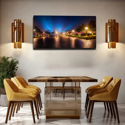 Bohemian Night City Wall Art Canvas Office Home Room Framed 120x60cm
