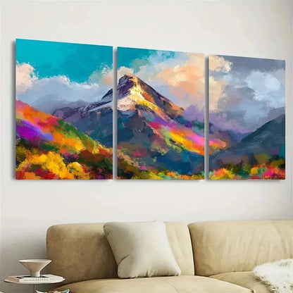 3pcs Mount in Switzerland, Mountain Wall Art Set Canvas Framed 50x70cm - High Quality Print 100% Australian Made Wall Canvas Ready to Hang