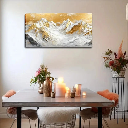 Majestic Mountain Golden Sky Wall Art Canvas Office Home Room Framed 120x60cm - Bella Home Decor