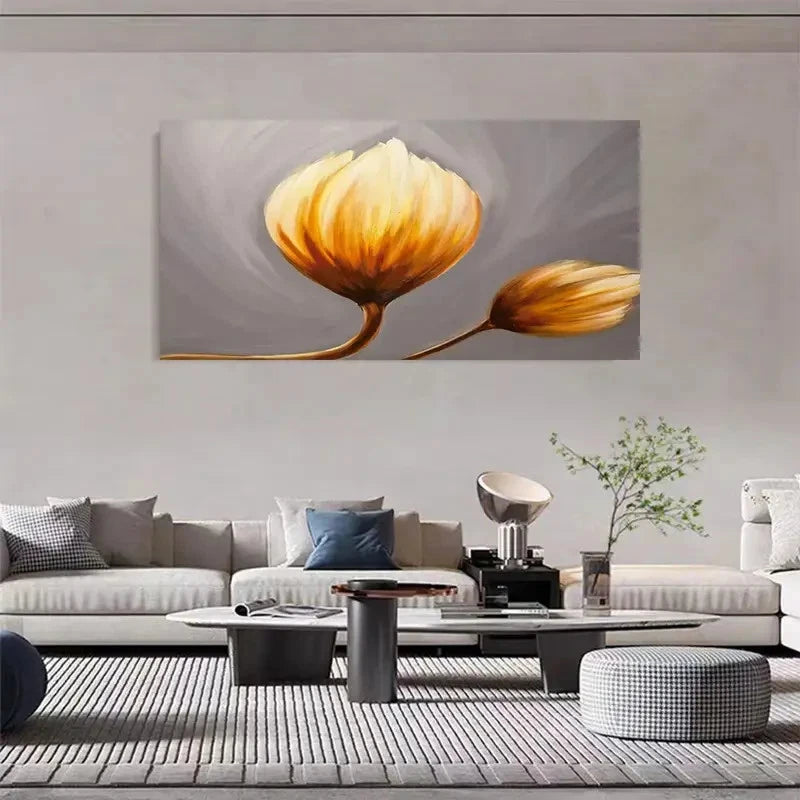 Classic Geometric Retro Tulip Wall Art Canvas Office Home Room Framed 120x60cm